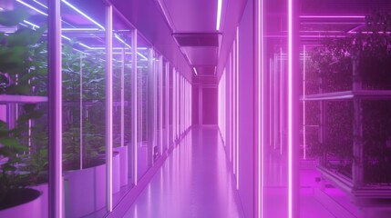 Futuristic Indoor Vertical Farm: A Glimpse into Modern Agriculture