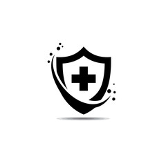 Obraz premium Shield of Protection: A symbol of healthcare security. This design combines the strength of a shield with a medical cross. It encapsulates ideas of safety, care, and wellness.