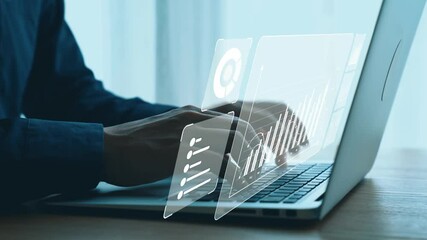 Business person delve into data analytics to uncover trends and insights from predictive big data models to real-time analysis, learn how data driven decisions propel analytic industries forward UUID - Powered by Adobe