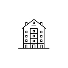 Fototapeta premium Architectural Simplicity: A stark line drawing presents a minimalist depiction of a building, showcasing clean lines and geometric shapes for a sense of modern design.