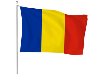 Fototapeta premium flag of Romania on white background