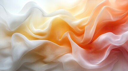 Elegant flowing fabric, from white to orange gradient design. Use this beautiful, soft background for any promotional design.