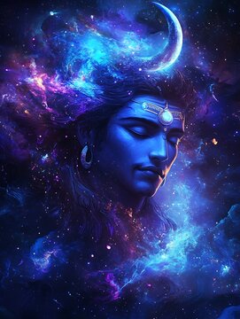 Cosmic Shiva A Celestial Portrait of the Divine