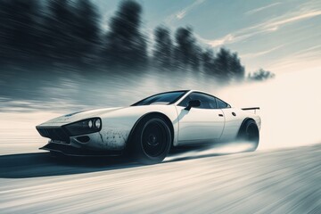 Obraz premium fast moving car on the road / motion image / fast moving car on the road