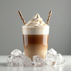 Creamy cappuccino with whipped cream