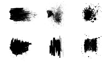 Fototapeta premium Black brush stroke set isolated on background. Paint brush stroke vector for ink paint, grunge design element, dirt banner, watercolor design, dirty texture. Trendy brush stroke, vector illustration