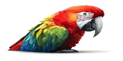 Obraz premium Colorful polygonal parrot illustration.