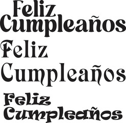 Happy Birthday!  Spanish Calligraphy Designs - Vector Graphics