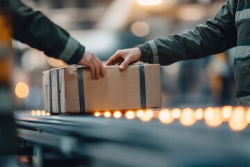 Efficient Loading of Crates onto Conveyor Belt in an Aircraft Background Showcasing Organized Process in Logistics Operations