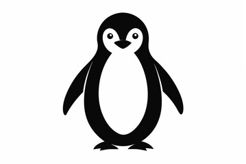 penguin  silhouette vector illustration white background