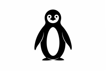 penguin  silhouette vector illustration white background