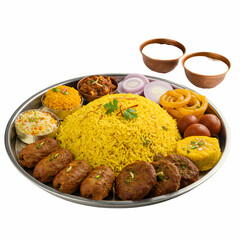 Delicious Indian Thali Yummy Rice  Sweets