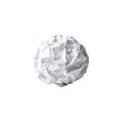 Fototapeta premium White crumpled paper ball studio shot isolated background art idea life on transparent background