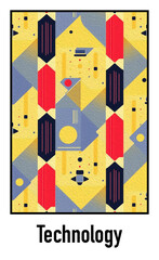 Abstract technology background. . Oil paint illustration.