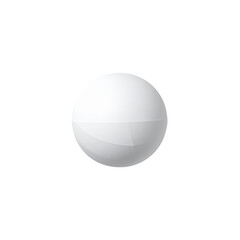 Abstract white sphere 3d render isolated on minimalist design element on transparent background art