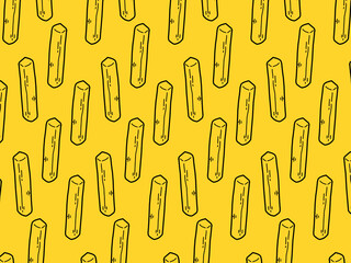 French fries simple minimalist icon and cute seamless pattern. Pommes frites doodle pattern. For packaging and banner design. Fry potato. Simple wooden chip design illustration