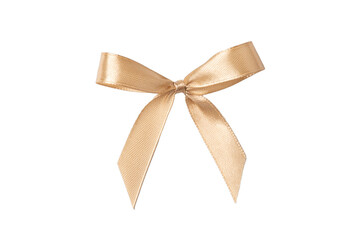 Beautiful beige gift bow isolated on transparent background