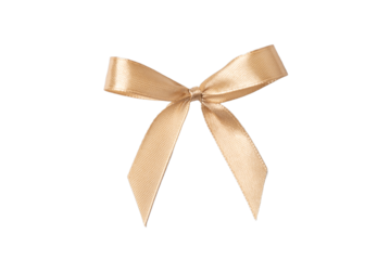 Beautiful beige gift bow isolated on transparent background