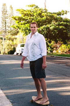 almost 40 year old dad on a skateboard