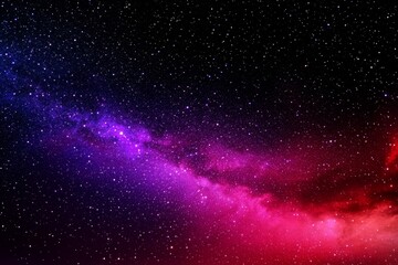 Naklejka premium Cosmic Nebula in Pink and Purple Hues - Stunning of a vibrant nebula, showcasing a cosmic landscape of pink and purple hues against a backdrop of countless stars