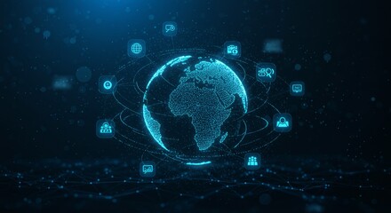 Obraz premium Global digital network (1)