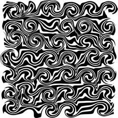 Black and white abstract seamless floral and geometric pattern for wallpaper or fabric design
