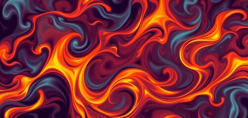 Abstract fiery swirls and flames create a seamless pattern ideal for backgrounds,  combustion,  textile