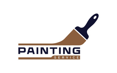 painting logo vector illustration. paint brush logo template