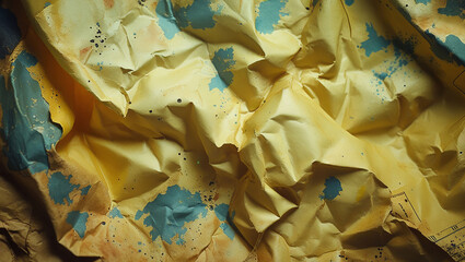 Fototapeta premium A crumpled paper texture with a vintage grunge aesthetic