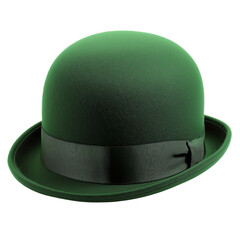 Fototapeta premium Stylish green hat for festive occasions. PNG image, transparent background