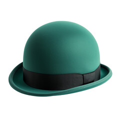 Fototapeta premium Unique green hat with black band design. PNG image, transparent background