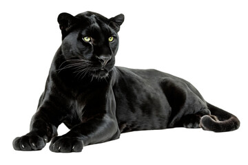 Black Panther Lying Down Isolated