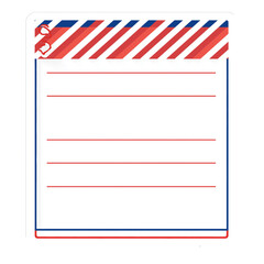 Fototapeta premium Red and blue lined paper design. PNG image, transparent background