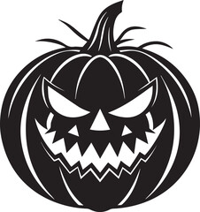 Naklejka premium halloween pumpkin silhouette vector icon, halloween pumpkin clipart, pumpkin illustration