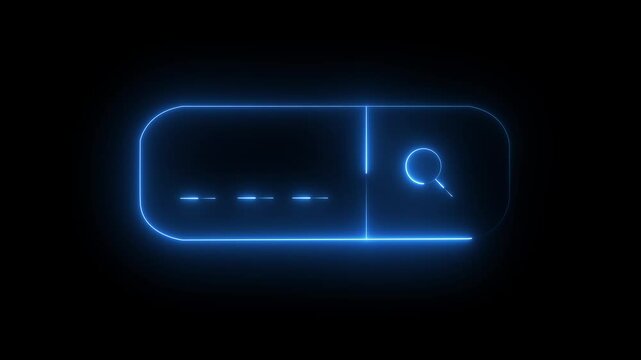 Search bar animation digital space graphic design .text box for searching database or web browser. 2d animated video clip. 4k size without background.