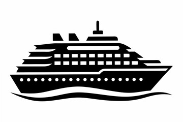 Obraz premium cruise ship silhouette vector