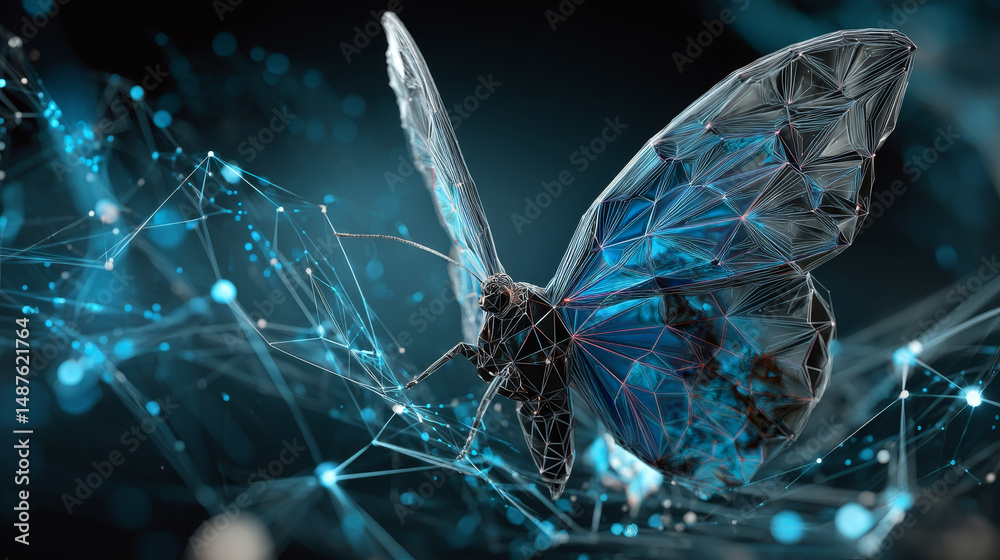 Poster future technology concept background. abstract internet background with connecting lines. the butter
