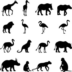 Obraz premium African Animal Silhouettes Collection