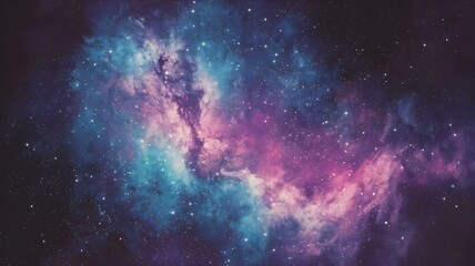 Fototapeta premium Space Nebula with Starry Background: A Cosmic Galaxy for Science and Fantasy Themes