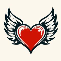 vector illustration of hearth with wings