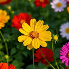 Obraz premium Close-up of a Beautiful White Daisy with Yellow Center