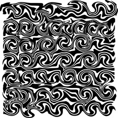 Black and white abstract seamless floral and geometric pattern for wallpaper or fabric design
