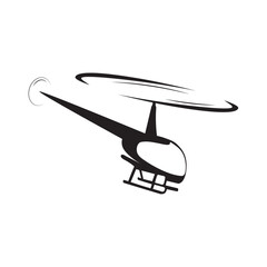Helicopter icon - Flat illustration of helicopter vector icon for web