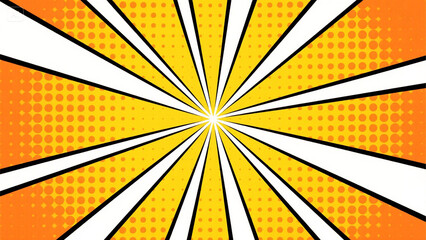 Obraz premium yellow orange comic style halftone zoom lines background (7)