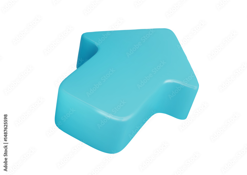 Poster blue arrow 3d pointer. vector mouse cursor. computer interface. click cursor icon. png