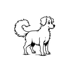 Charming monochrome canine illustration conveying friendliness and happiness