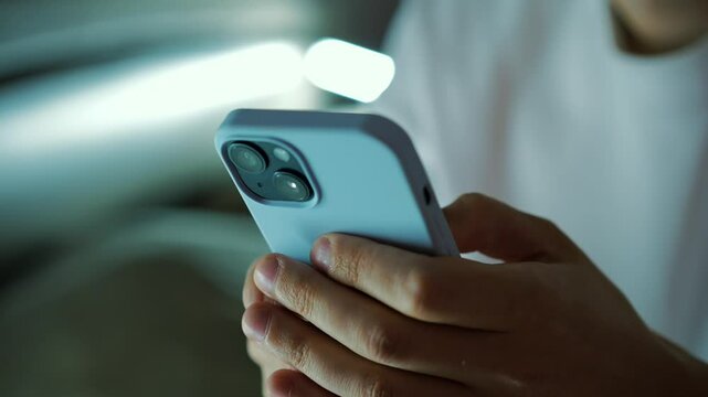 Phone in a blue protective case.
Blue plastic phone case.
Protective case on a mobile phone. A mobile phone is in the hands of a European man.
Email on your phone