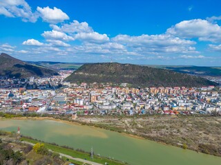Piatra Neamt city in Romania, aerial view