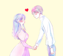 握手する男女　恋愛