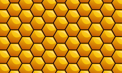 hexagonal realistic honeycomb seamless texture. Realistic Honeycomb Illustration